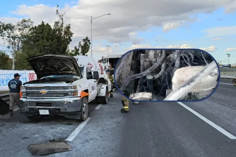 Controlaron emergencia por fuego en motor de pipa de gas