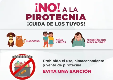 Exhorta Protección Civil a evitar uso de pirotecnia en fiestas patrias