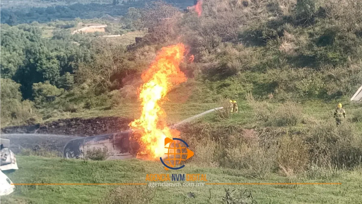 Registran fatídico accidente de pipa en Texcoco-Calpulalpan