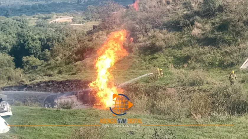 Registran fatídico accidente de pipa en Texcoco-Calpulalpan