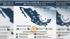 Alerta Protección Civil por lluvias intensas en gran parte del país  