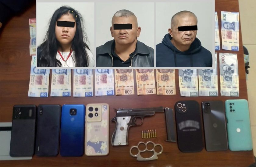 Detienen a trio tras robo violento en domicilio