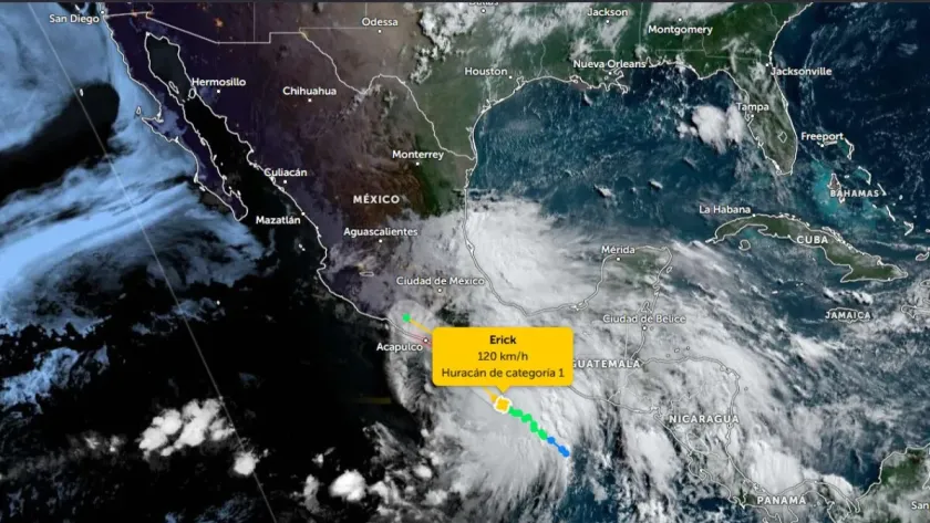 Huracán Erick se intensifica a categoría 1 y podría impactar Oaxaca y Guerrero este jueves
