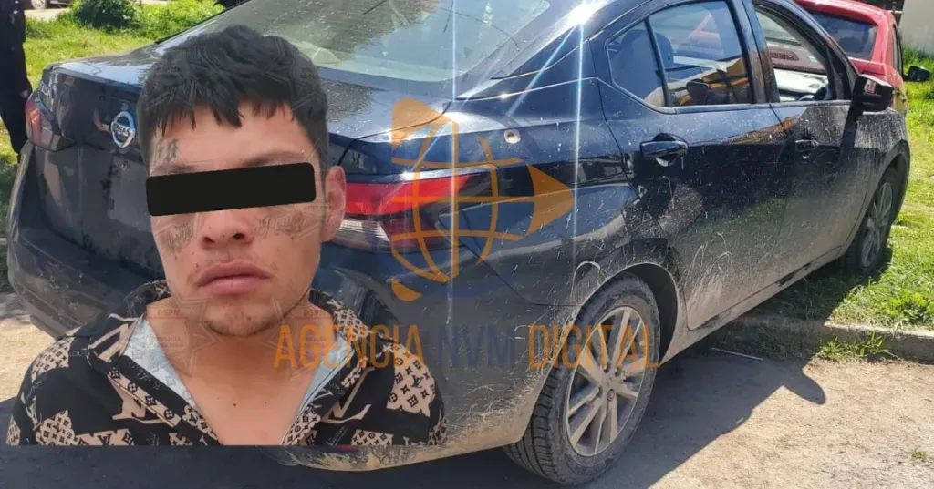 Aseguran en Acolman vehículo robado, hay un detenido