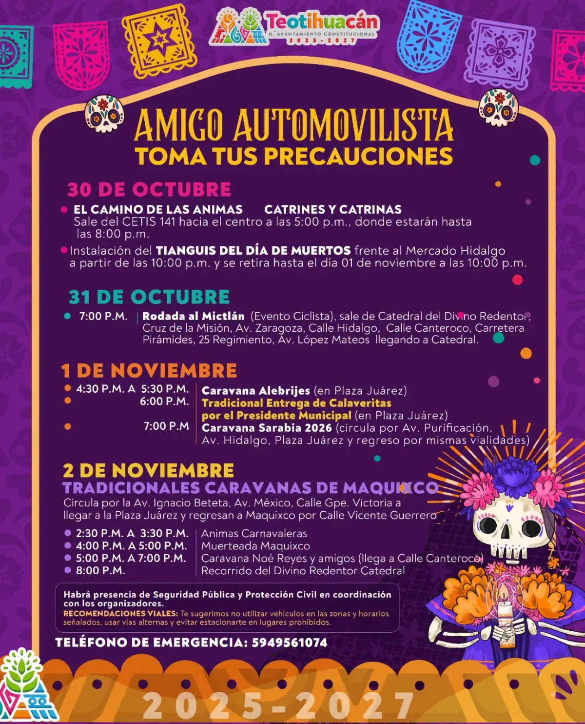 Evita contratiempos en Teotihuacán durante las festividades tradicionales