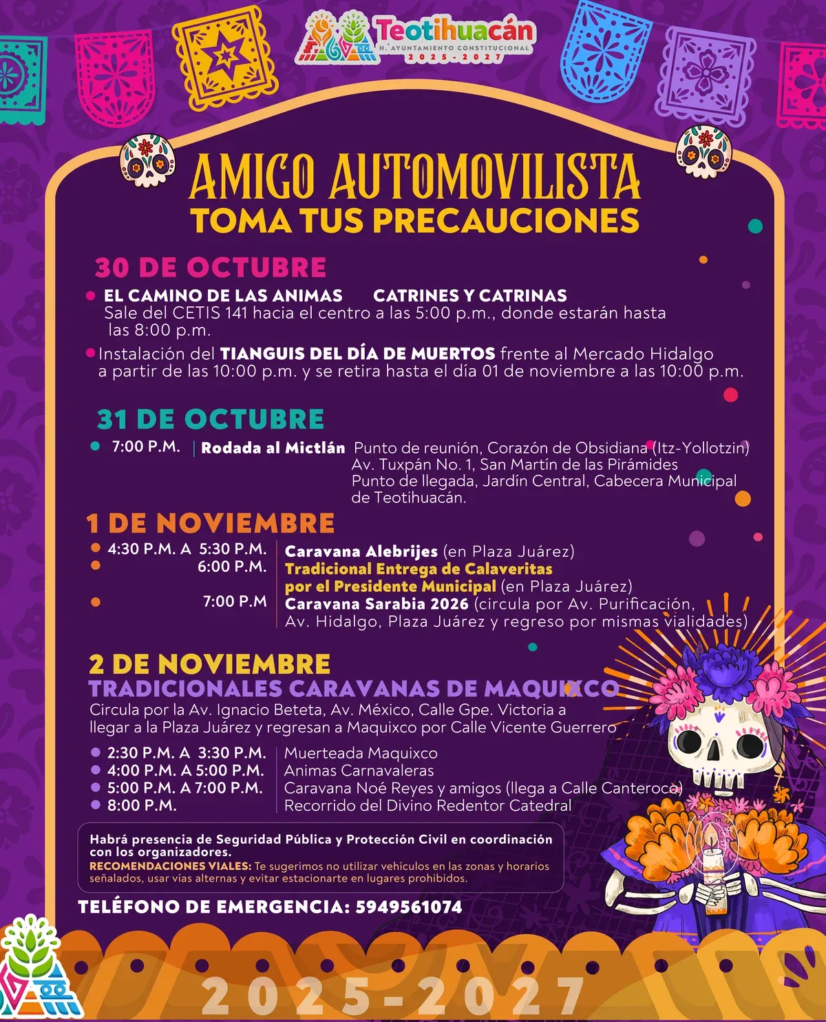 Evita contratiempos en Teotihuacán durante las festividades tradicionales