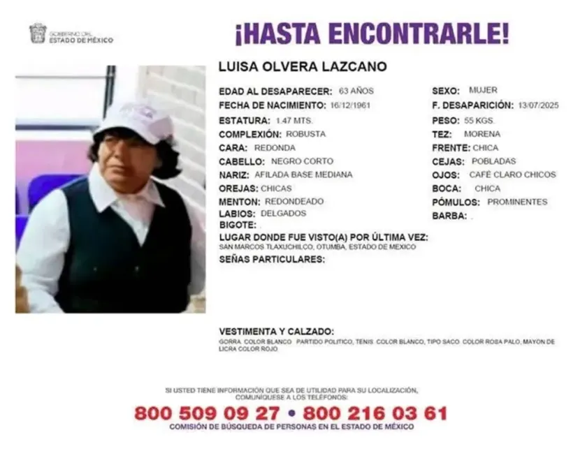  Búsqueda de mujer desaparecida en Otumba