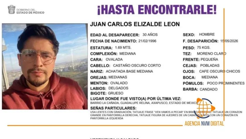 Activan búsqueda de Juan Carlos Elizalde León en Axapusco