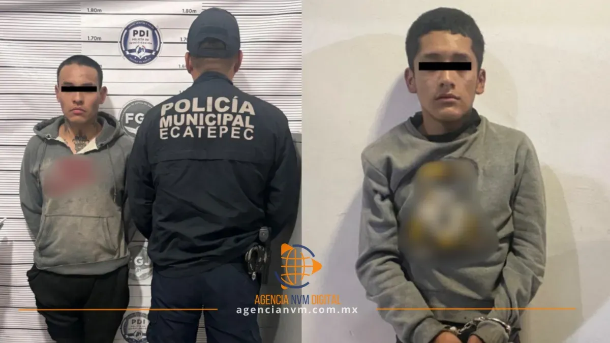 Detienen a dos presuntos asaltantes de tiendas de conveniencia en Ecatepec 