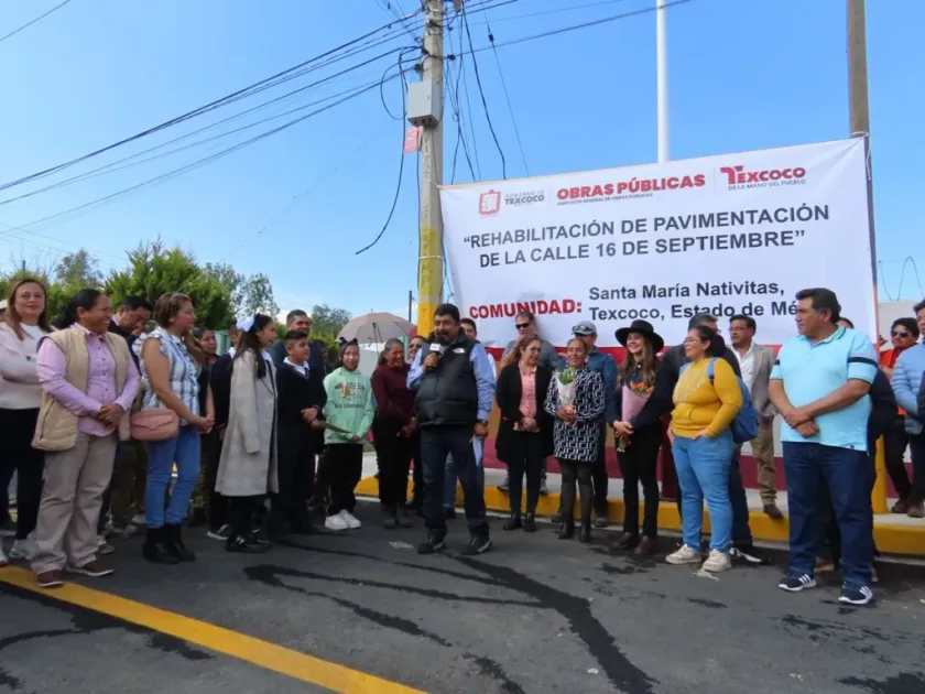 Entrega Gobierno de Texcoco obras de infraestructura en Santa María Nativitas