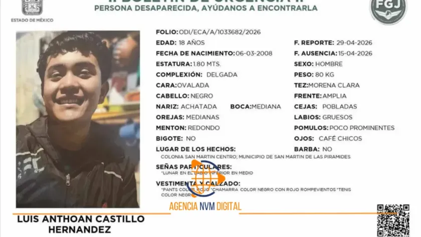 Buscan a Luis Anthoan Castillo en San Martín de las Pirámides