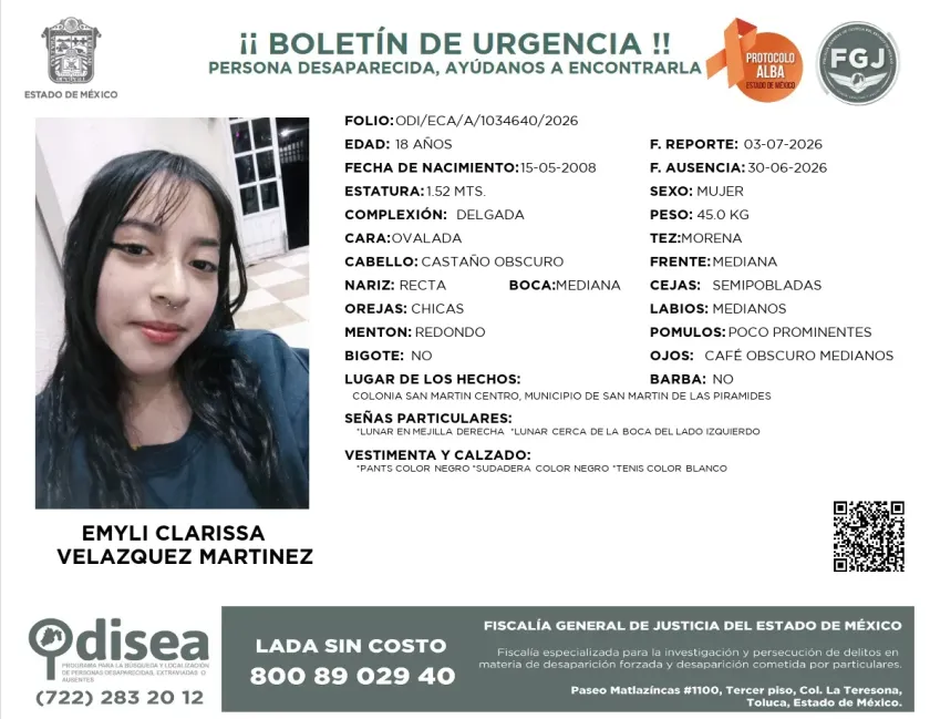 Buscan a Emyli Clarissa se extravio en San Martín de las Pirámides