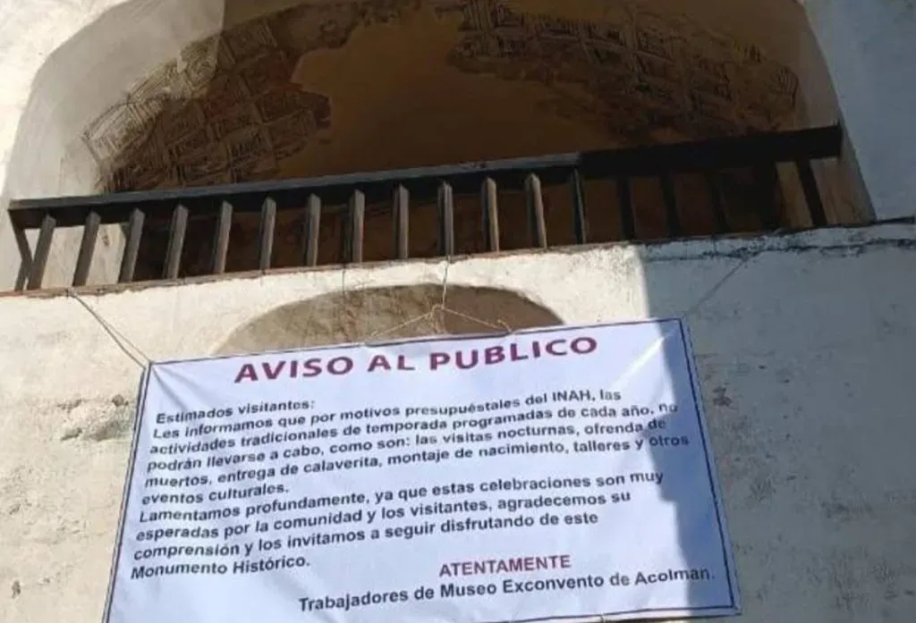 Impacta recorte de presupuesto del INAH centenario del Exconvento de Acolman.