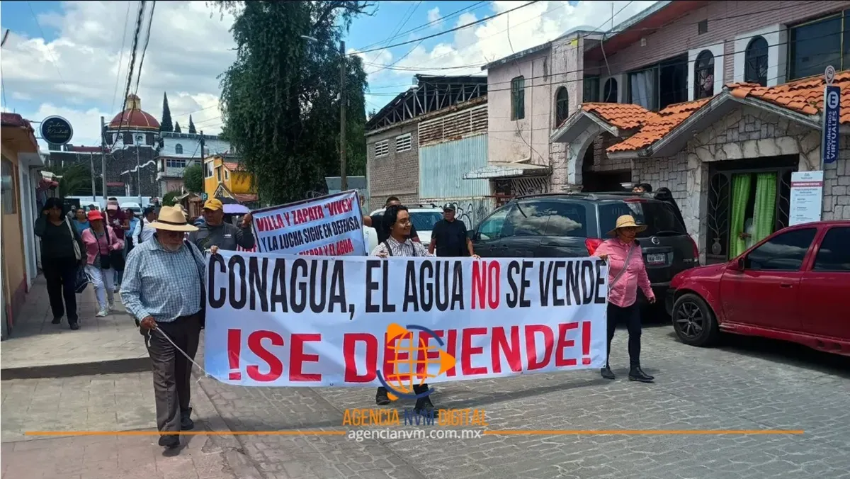 Marchan en Teotihuacán contra extracción ilegal de pozos