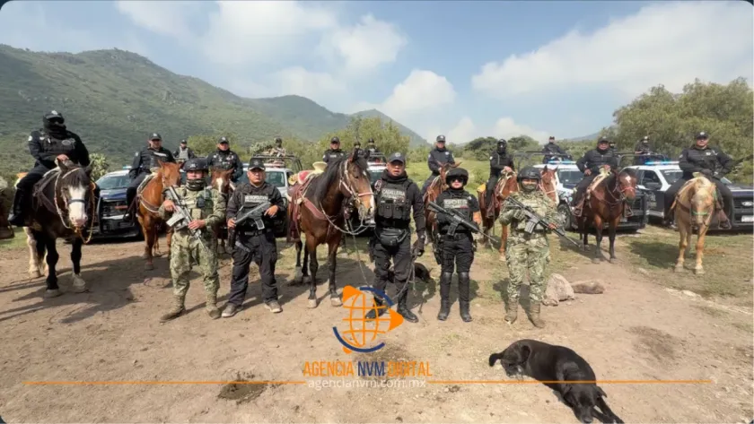 Despliegan policía montada y marinos para blindar senderos en Ecatepec