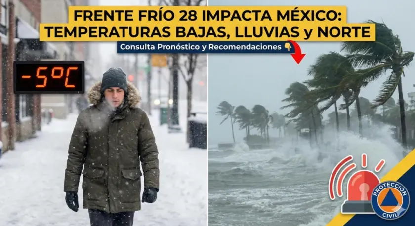 Prevén ambiente gélido y lluvias fuertes por nuevo sistema frontal