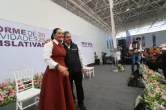 Rinde Sandra Luz Falcón primer informe y exige justicia ante ola de asesinatos