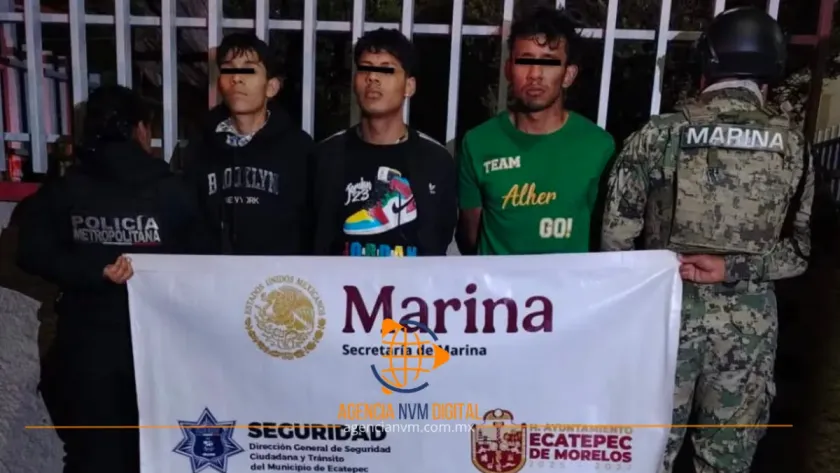 Detienen a tres asaltantes tras robar Oxxo en Ecatepec 