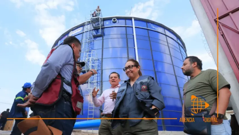 Supervisan avance del Tanque Maestro y Sendero Seguro en Ecatepec