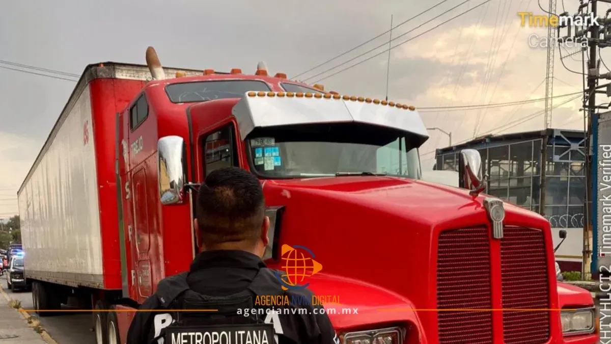 Frenan el atraco a camiones de carga en vías de Ecatepec