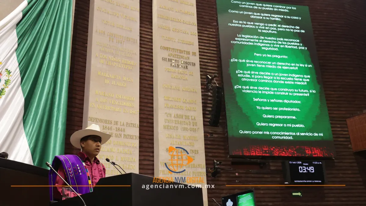 Pide estudiante indígena frenar la violencia y garantizar educación en Oaxaca