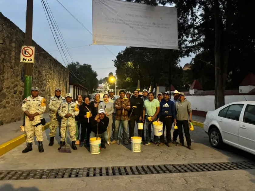 Unen esfuerzos fuerzas federales y ciudadanía para embellecer Tepetlaoxtoc
