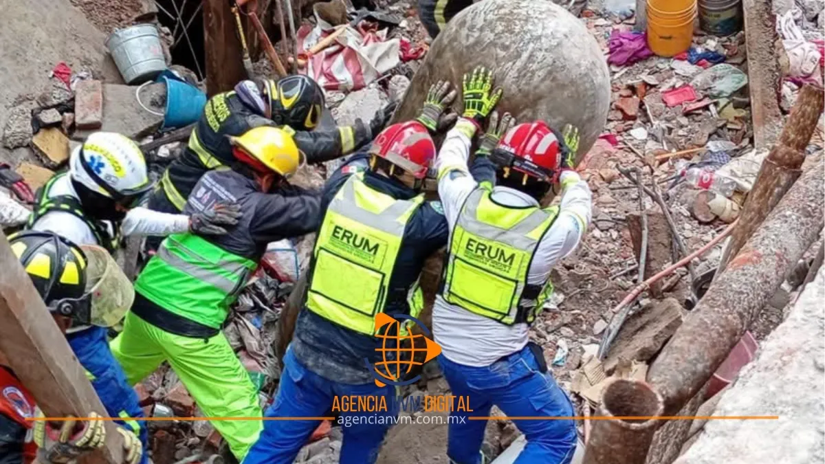 Deja derrumbe una mujer herida y un fallecido en Cuauhtémoc