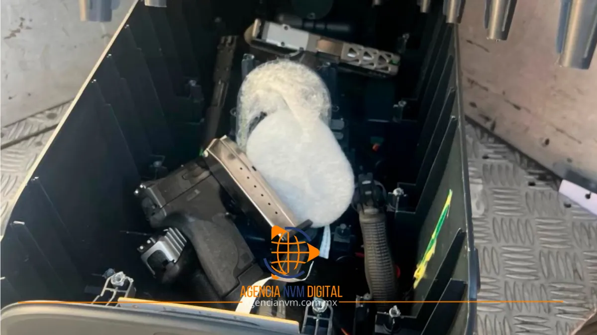 Decomisan armamento escondido en bocina en Tamaulipas