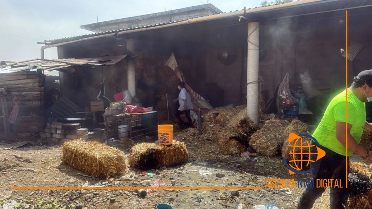 Sofocan incendio de pacas en la Ranchería Zacatepec