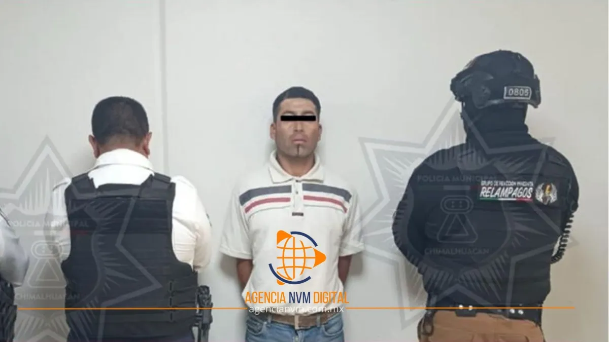 Aseguran a presunto extorsionador durante operativo en Chimalhuacán