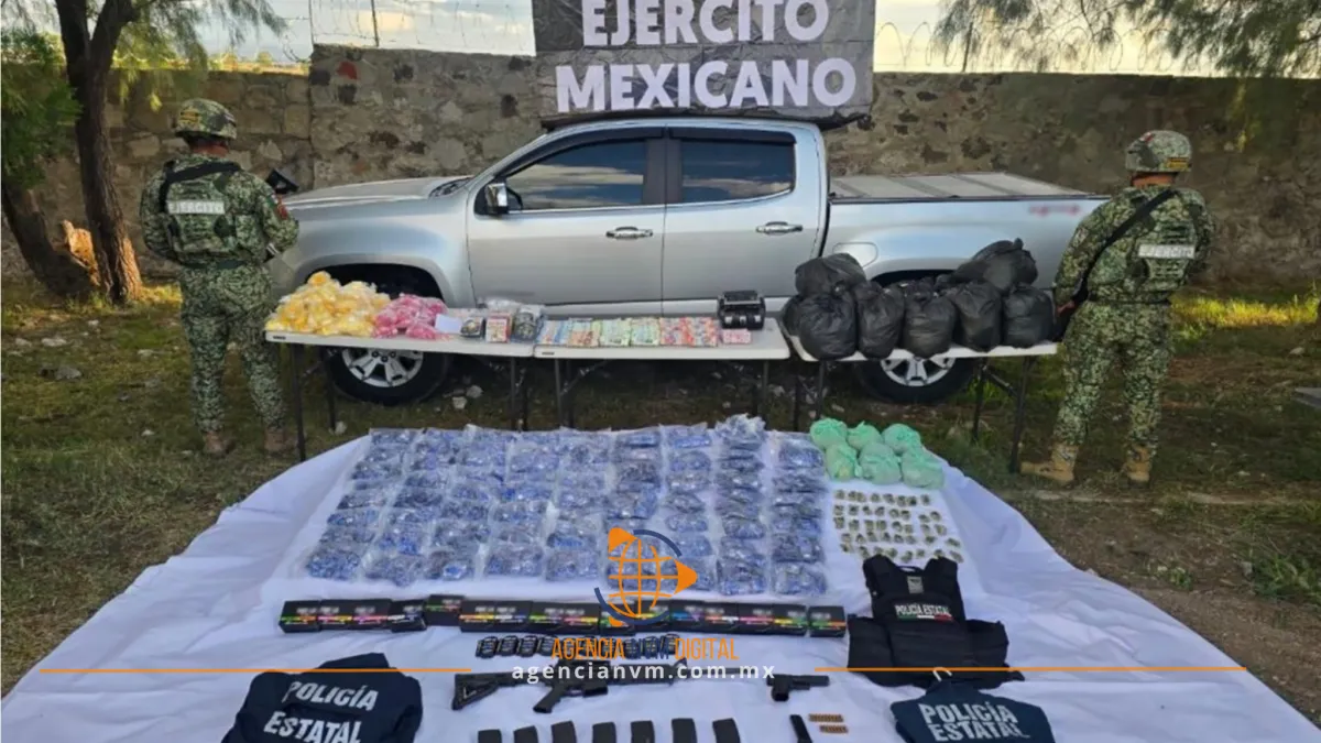 Decomisan millonario botín y armamento en operativo en Durango