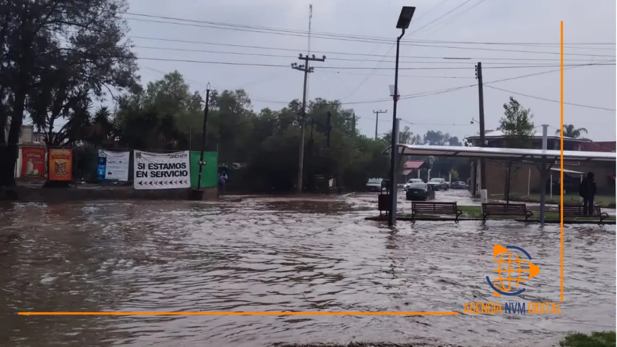 Protección Civil de San Martín de las Pirámides defiende operatividad de drenaje en Avenida Tuxpan tras inundación