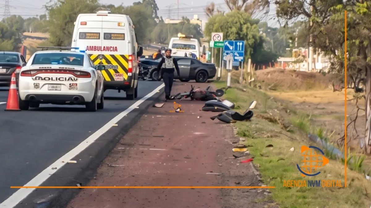 Investigan accidente mortal entre auto de lujo y motocicleta en Teotihuacán